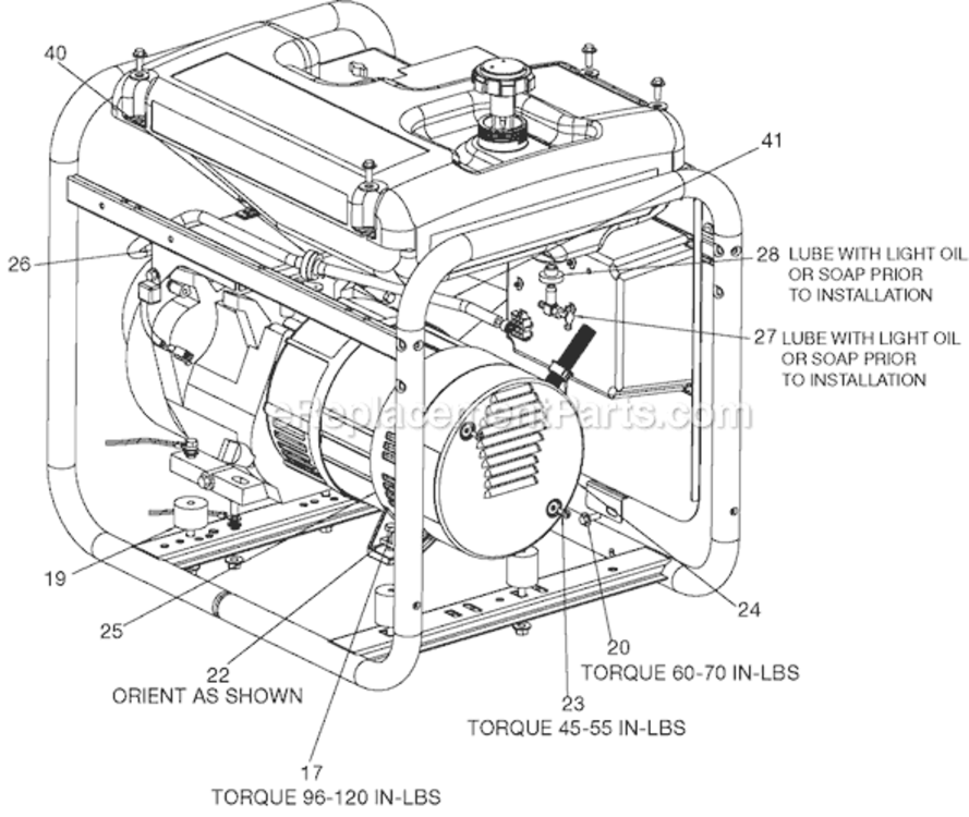 Page B Diagram and Parts List for H451CS-W Type 2 Porter Cable Generator